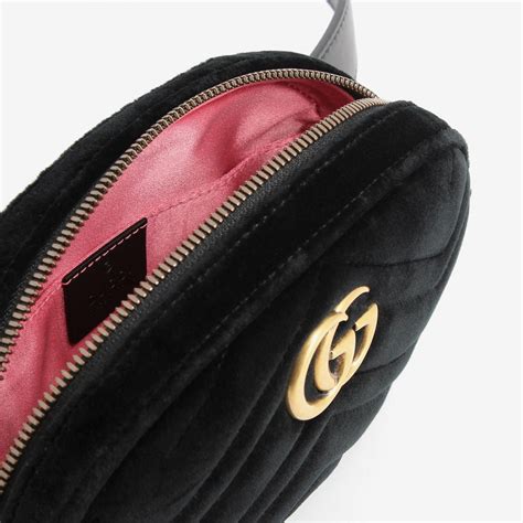 small gg marmont 2.0 velvet belt bag belt|gucci black leather belt bag.